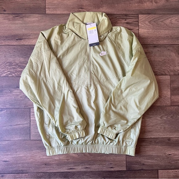 Nike Men's Unlined Woven Anorak Jacket Green Size Small DQ4910-334 - Picture 1 of 9